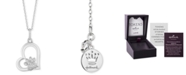 Hallmark Diamonds Paw Heart Love pendant (1/10 ct. t.w.) in Sterling Silver, 16" + 2" extender